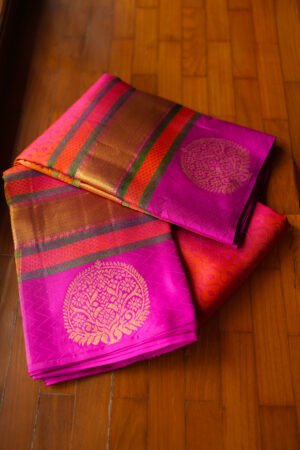 Rani Pink Pure Kanchipuram handloom saree