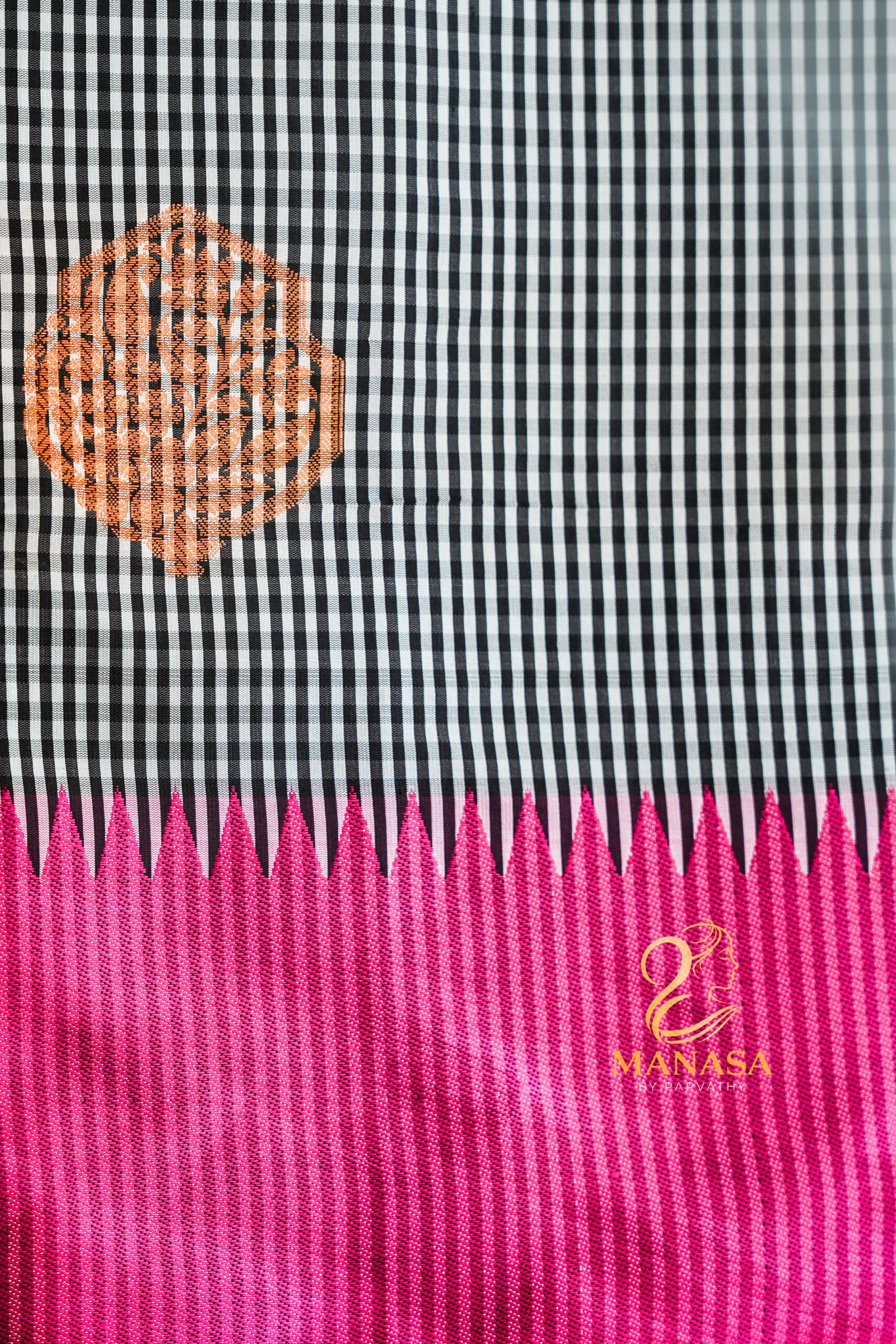 Double Border Check Cotton Silk - Image 3