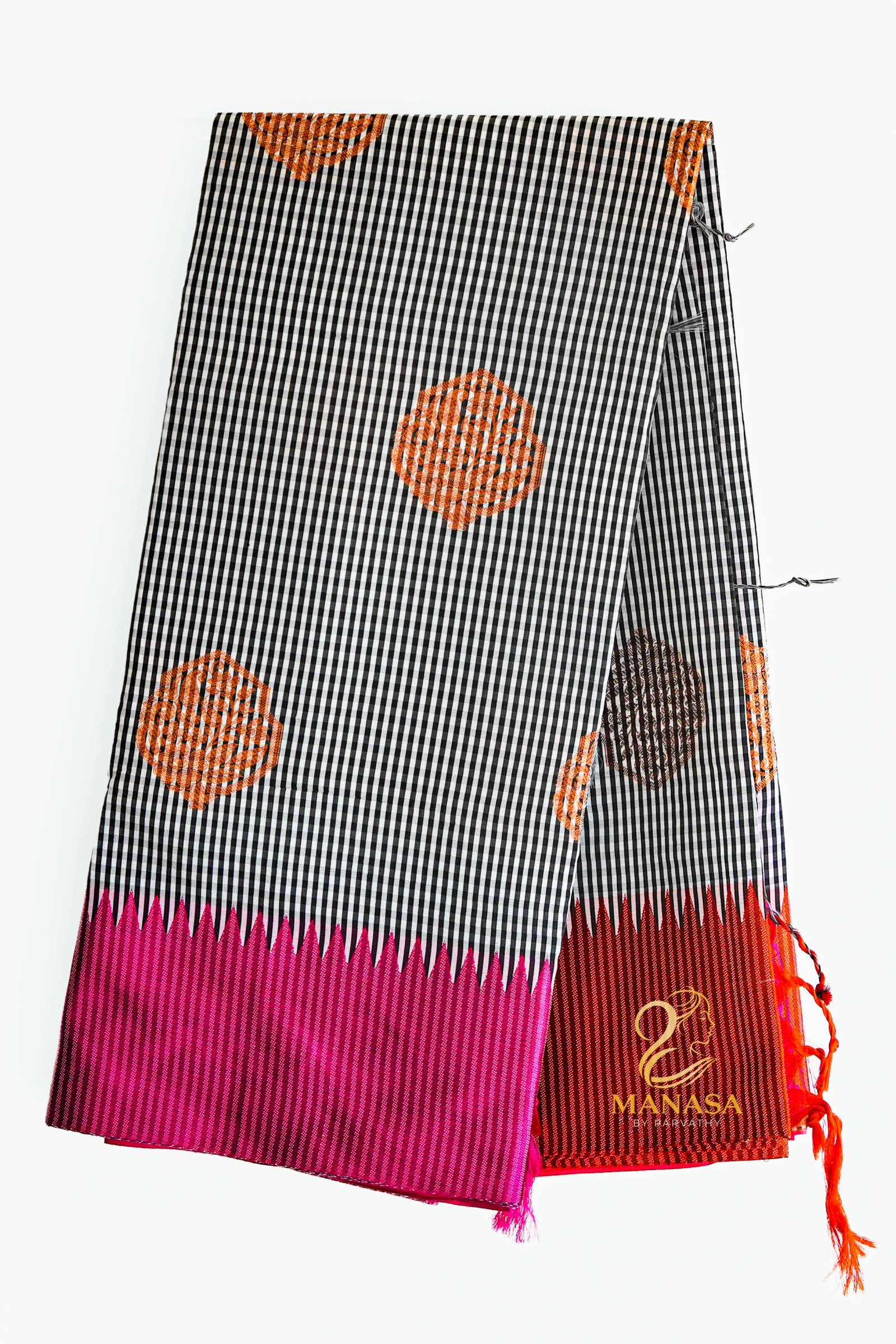 Double Border Check Cotton Silk - Image 2