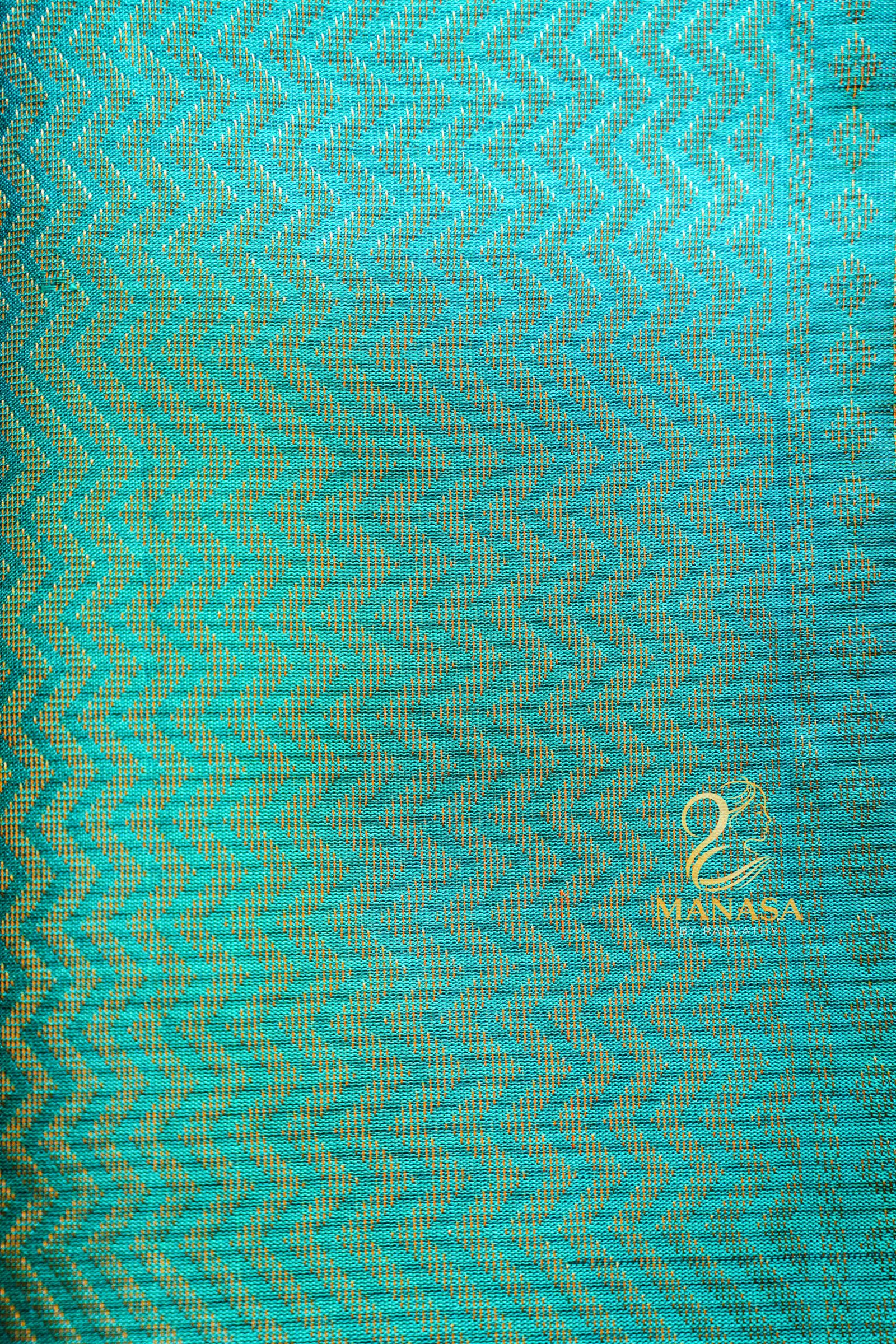 Pink Blue Pure Kanchipuram Silk - Image 2
