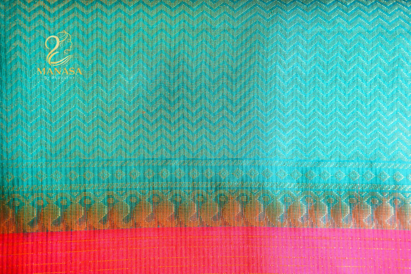 Pink Blue Pure Kanchipuram Silk - Image 5