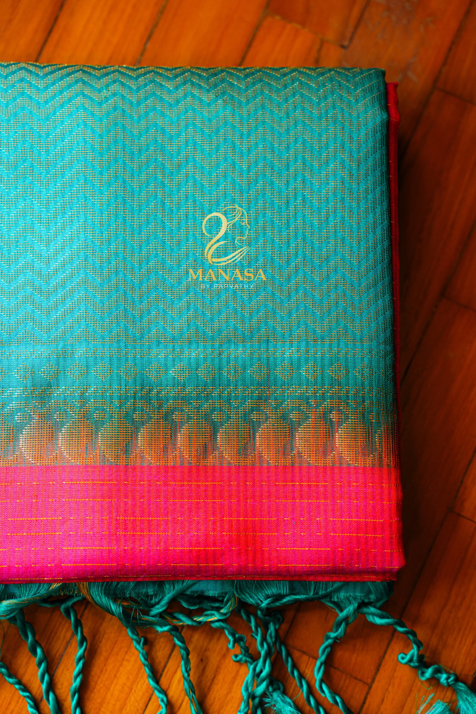 Pink Blue Pure Kanchipuram Silk