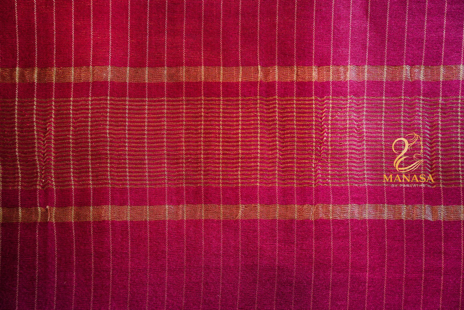 Berry Pink Soft Cotton Saree - Image 4