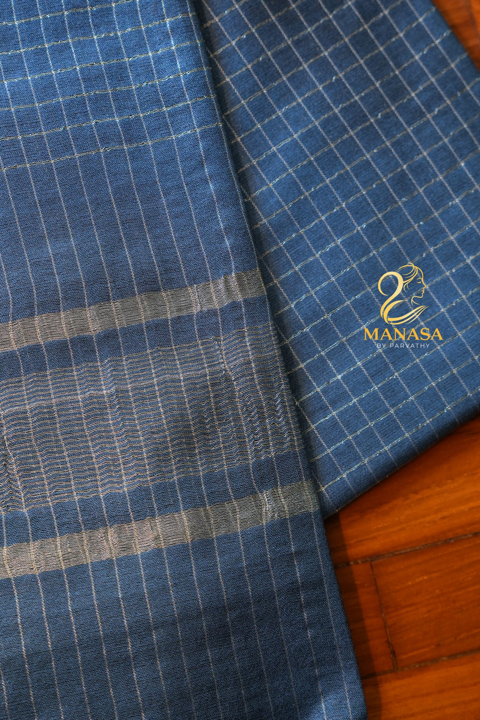 Blue Soft Cotton Saree - Image 4