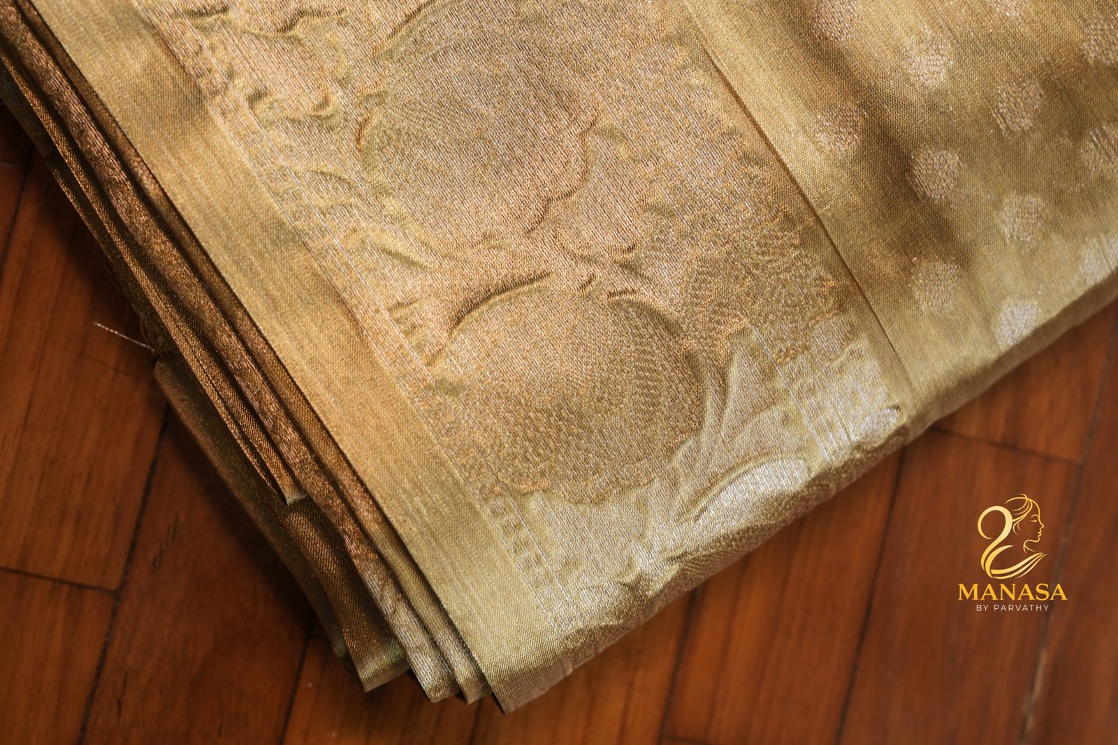 Ash Grey Golden Tissue Silk - Image 3