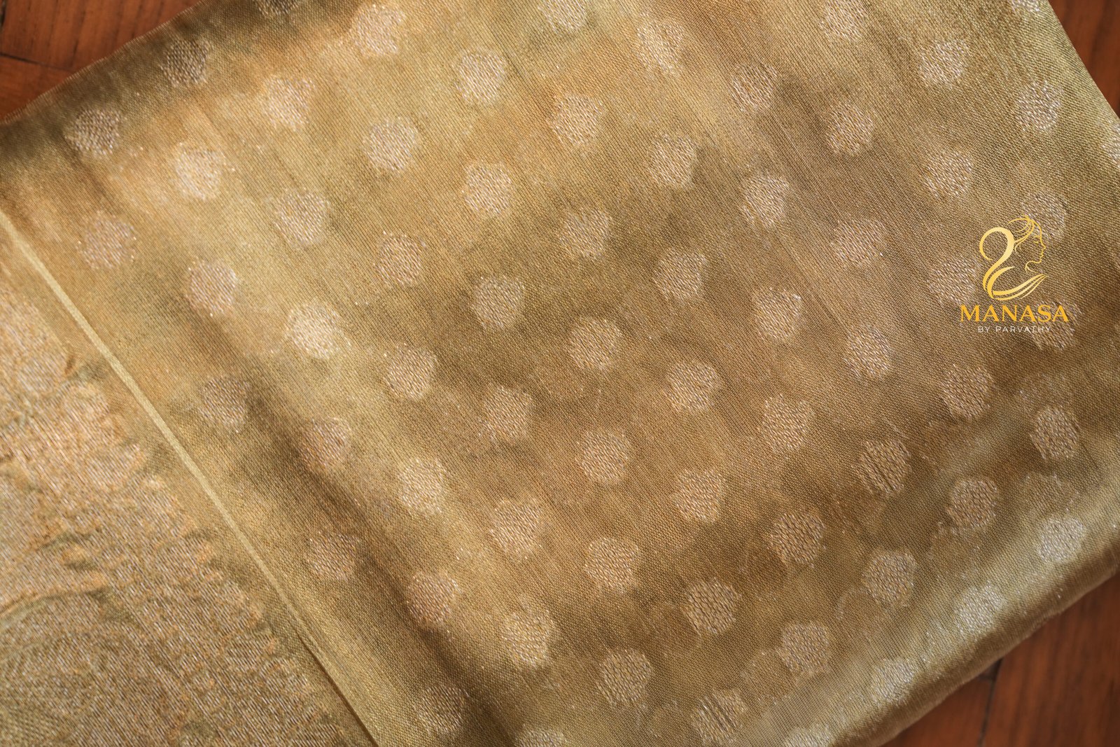 Ash Grey Golden Tissue Silk - Image 4